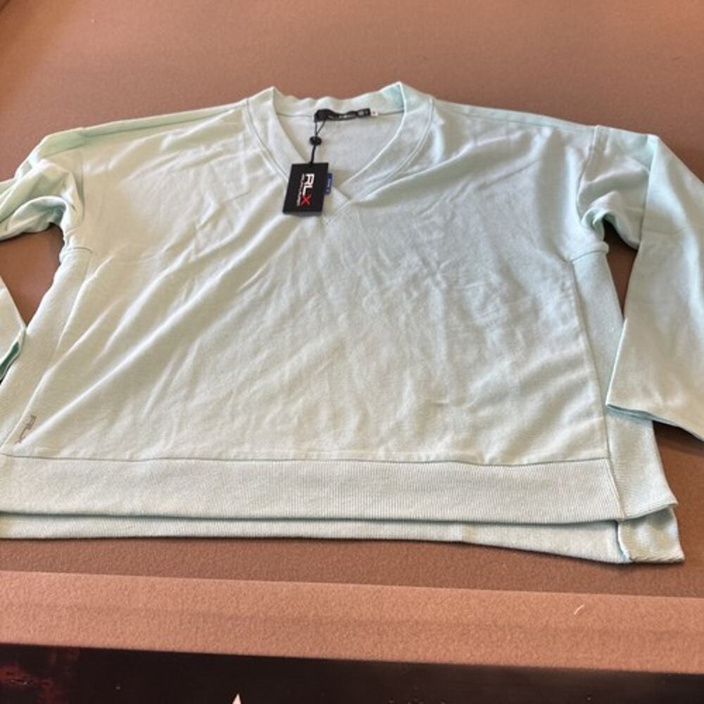 RLX Golf Ralph Lauren Women's Large Jersey V-Neck Pullover NWT $148